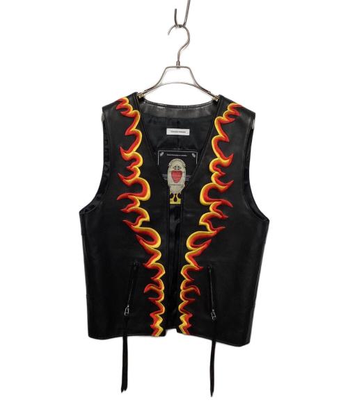 TENDER PERSON（テンダ―パーソン）TENDER PERSON (テンダ―パーソン) LEATHER VEST ブラック サイズ:00の古着・服飾アイテム