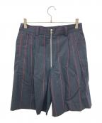 LITTLEBIGリトルビッグ）の古着「Stripe Short Trousers」｜ブラック×レッド