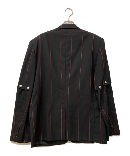 LITTLEBIG（リトルビッグ）LITTLEBIG (リトルビッグ) Removable Stripe Single Jacket ブラック×レッド サイズ:46の古着・服飾アイテム