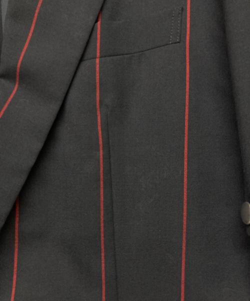 LITTLEBIG（リトルビッグ）LITTLEBIG (リトルビッグ) Removable Stripe Single Jacket ブラック×レッド サイズ:46の古着・服飾アイテム