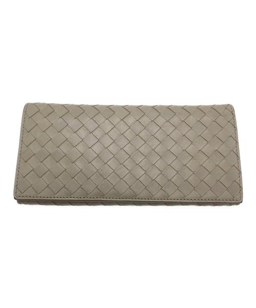 BOTTEGA VENETA（ボッテガベネタ）BOTTEGA VENETA (ボッテガベネタ) イントレチャート2つ折り財布 グレージュの古着・服飾アイテム