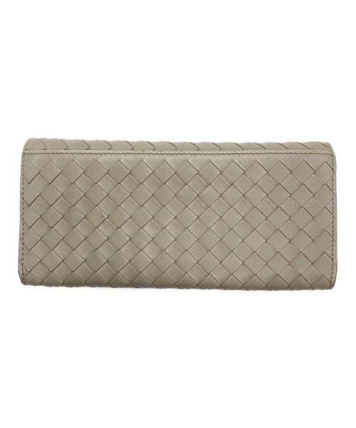 BOTTEGA VENETA（ボッテガベネタ）BOTTEGA VENETA (ボッテガベネタ) イントレチャート2つ折り財布 グレージュの古着・服飾アイテム