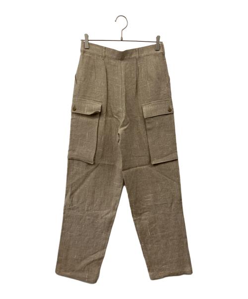 nano・universe（ナノ・ユニバース）nano・universe (ナノ・ユニバース) シルクネップリネンカーゴパンツ ベージュ サイズ:3の古着・服飾アイテム