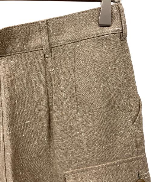 nano・universe（ナノ・ユニバース）nano・universe (ナノ・ユニバース) シルクネップリネンカーゴパンツ ベージュ サイズ:3の古着・服飾アイテム