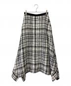 l’heritage martiniqueレリタージュ マルティニーク）の古着「モノトーンチェックツィードスカート」｜ブラック