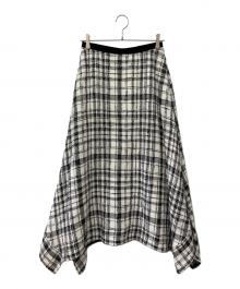 l’heritage martinique（レリタージュ マルティニーク）の古着「モノトーンチェックツィードスカート」｜ブラック