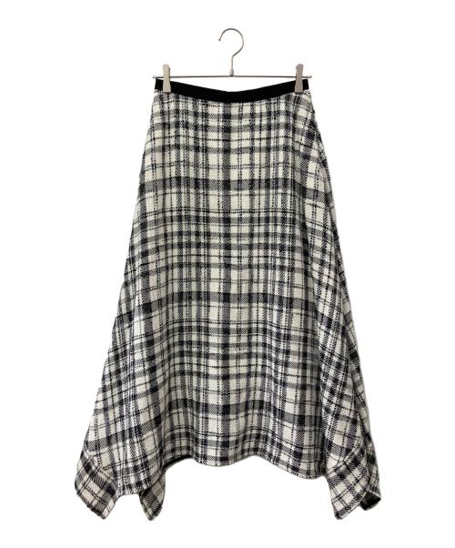l’heritage martinique（レリタージュ マルティニーク）l’heritage martinique (レリタージュ マルティニーク) モノトーンチェックツィードスカート ブラック サイズ:2の古着・服飾アイテム