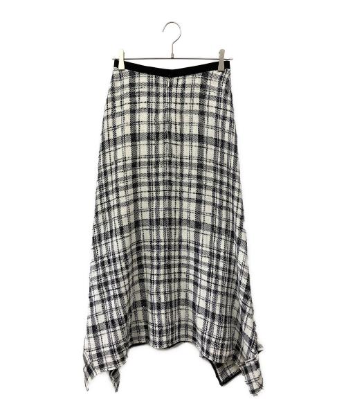 l’heritage martinique（レリタージュ マルティニーク）l’heritage martinique (レリタージュ マルティニーク) モノトーンチェックツィードスカート ブラック サイズ:2の古着・服飾アイテム