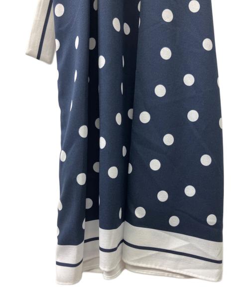 Sov.（ソブ）Sov. (ソブ) ドット柄サテンワンピ ネイビー サイズ:38の古着・服飾アイテム