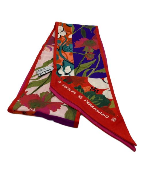 Salvatore Ferragamo（サルヴァトーレ フェラガモ）Salvatore Ferragamo (サルヴァトーレ フェラガモ) シュシュ+スカーフセット レッドの古着・服飾アイテム