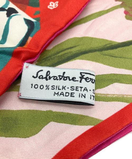 Salvatore Ferragamo（サルヴァトーレ フェラガモ）Salvatore Ferragamo (サルヴァトーレ フェラガモ) シュシュ+スカーフセット レッドの古着・服飾アイテム