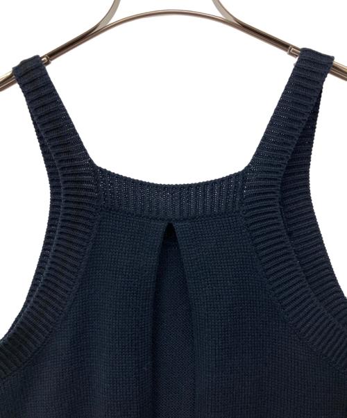 Y's（ワイズ）Y's (ワイズ) バックオープンキャミソールニット ネイビー サイズ:Fの古着・服飾アイテム