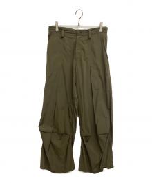 Y's（ワイズ）の古着「WIDE LEG PLEATED PANTS」｜オリーブ