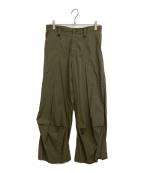 Y'sワイズ）の古着「WIDE LEG PLEATED PANTS」｜オリーブ
