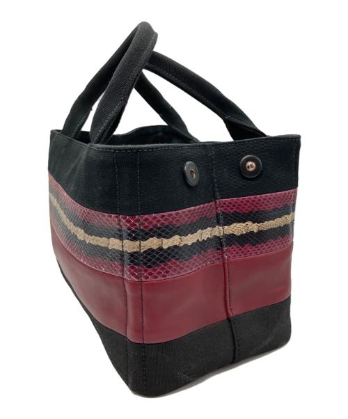 PRADA（プラダ）PRADA (プラダ) 2WAYショルダーバッグ ブラック×ワインレッドの古着・服飾アイテム