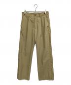 meanswhileミーンズワイル）の古着「Side Zip Paper Touch Slacks」｜ベージュ
