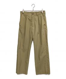 meanswhile（ミーンズワイル）の古着「Side Zip Paper Touch Slacks」｜ベージュ