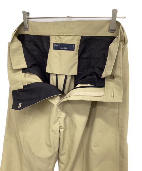 meanswhile（ミーンズワイル）meanswhile (ミーンズワイル) Side Zip Paper Touch Slacks ベージュ サイズ:03の古着・服飾アイテム