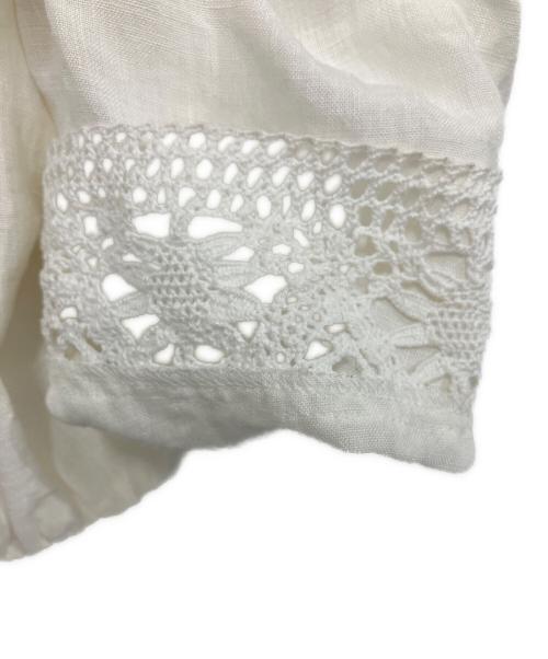 verybrain（ベリーブレイン）verybrain (ベリーブレイン) リネンレースブラウス ホワイト サイズ:Mの古着・服飾アイテム