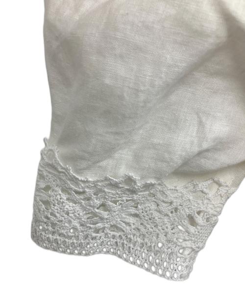 verybrain（ベリーブレイン）verybrain (ベリーブレイン) リネンレースブラウス ホワイト サイズ:Mの古着・服飾アイテム