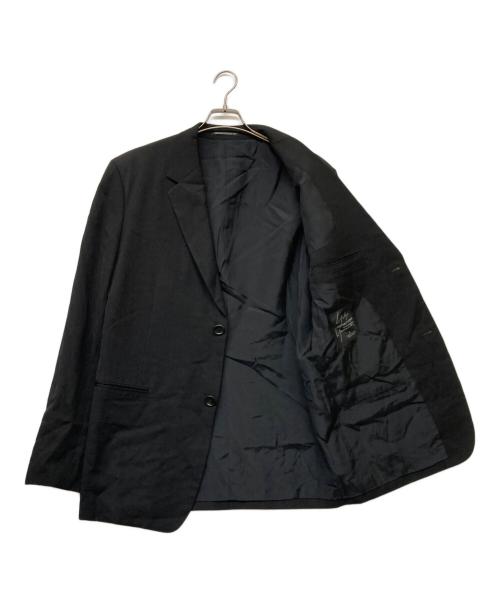 Yohji Yamamoto Costume D’Homme（ヨウジヤマモトコスチュームドオム）Yohji Yamamoto Costume D’Homme (ヨウジヤマモトコスチュームドオム) 2Bウールブレンドシングルブレストセットアップスーツ ブラック サイズ:4の古着・服飾アイテム