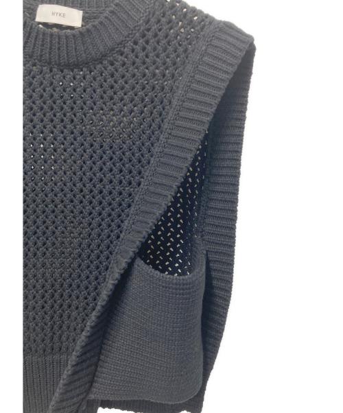 HYKE（ハイク）HYKE (ハイク) CROCHETED CROPPED SWEATER TOP ブラック サイズ:Freeの古着・服飾アイテム