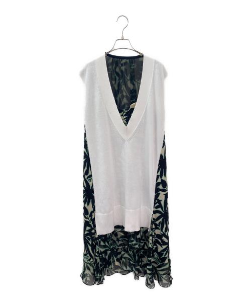 sacai（サカイ）sacai (サカイ) leaf-print panelled dress ブラック サイズ:3の古着・服飾アイテム