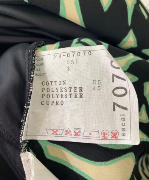 sacai（サカイ）sacai (サカイ) leaf-print panelled dress ブラック サイズ:3の古着・服飾アイテム