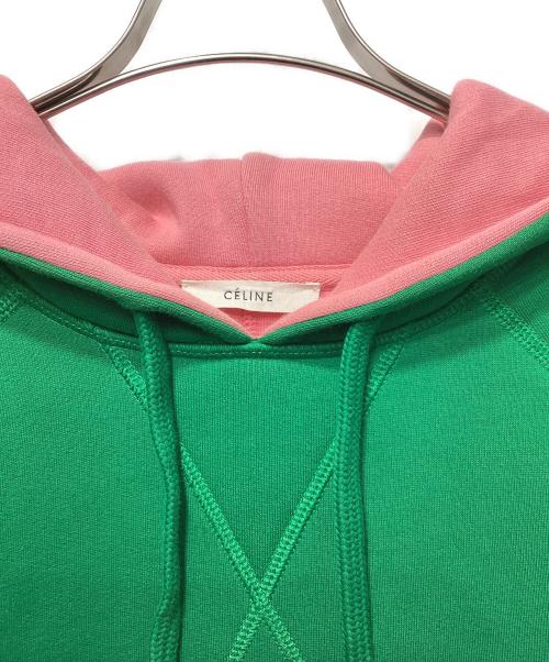 CELINE（セリーヌ）CELINE (セリーヌ) バイカラーダブルフェイスフーディー ピンク サイズ:XSの古着・服飾アイテム