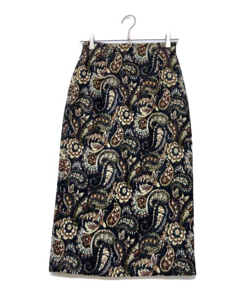 ANAYI（アナイ）ANAYI (アナイ) シャギーペイズリー スカート ブラック サイズ:36の古着・服飾アイテム