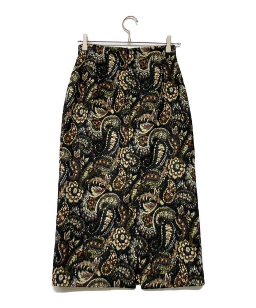 ANAYI（アナイ）ANAYI (アナイ) シャギーペイズリー スカート ブラック サイズ:36の古着・服飾アイテム