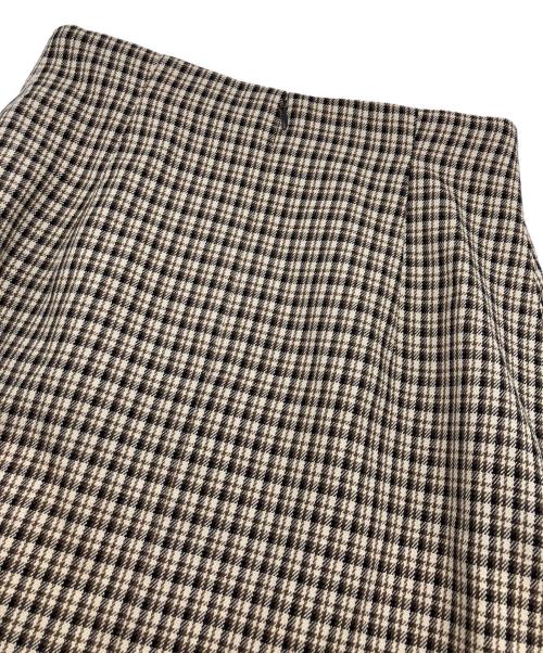 ANAYI（アナイ）ANAYI (アナイ) ガンクラブチェックタックスカート ベージュ サイズ:36の古着・服飾アイテム