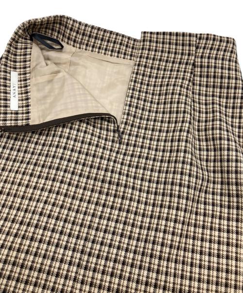 ANAYI（アナイ）ANAYI (アナイ) ガンクラブチェックタックスカート ベージュ サイズ:36の古着・服飾アイテム