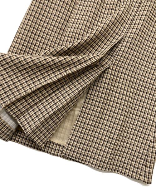 ANAYI（アナイ）ANAYI (アナイ) ガンクラブチェックタックスカート ベージュ サイズ:36の古着・服飾アイテム