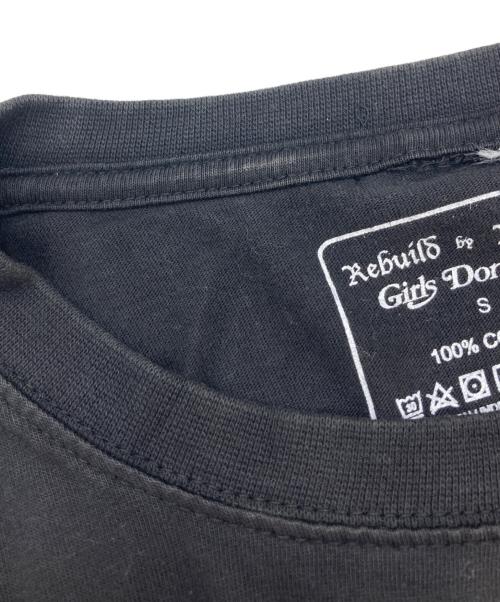 Rebuild by Needles（リビルドバイニードルス）Rebuild by Needles (リビルドバイニードルス) 再構築Tシャツ ブラック サイズ:Sの古着・服飾アイテム