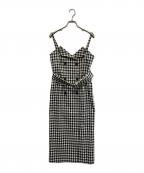 Pinky & Dianneピンキーアンドダイアン）の古着「ギンガムチェックワンピース」｜ブラック