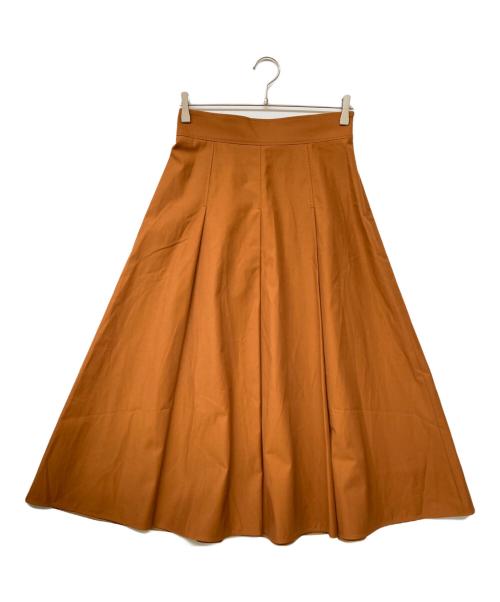 ANAYI（アナイ）ANAYI (アナイ) コットンギャバロングタックスカート ブラウン サイズ:SIZE 38の古着・服飾アイテム