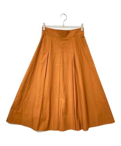 ANAYI（アナイ）ANAYI (アナイ) コットンギャバロングタックスカート ブラウン サイズ:SIZE 38の古着・服飾アイテム