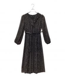 ANAYI（アナイ）の古着「ランダムドットフリルワンピース」｜ブラック