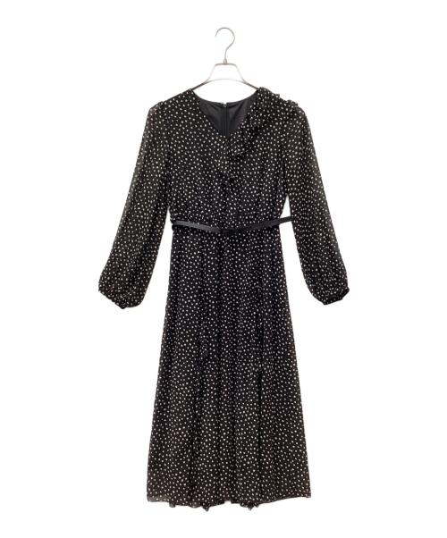 ANAYI（アナイ）ANAYI (アナイ) ランダムドットフリルワンピース ブラック サイズ:38の古着・服飾アイテム