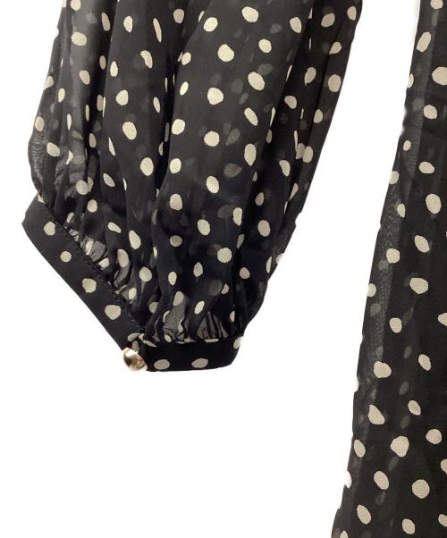 ANAYI（アナイ）ANAYI (アナイ) ランダムドットフリルワンピース ブラック サイズ:38の古着・服飾アイテム