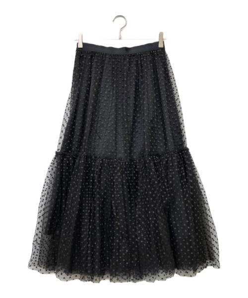 ANAYI（アナイ）ANAYI (アナイ) ドットチュールティアード スカート ブラック サイズ:38の古着・服飾アイテム