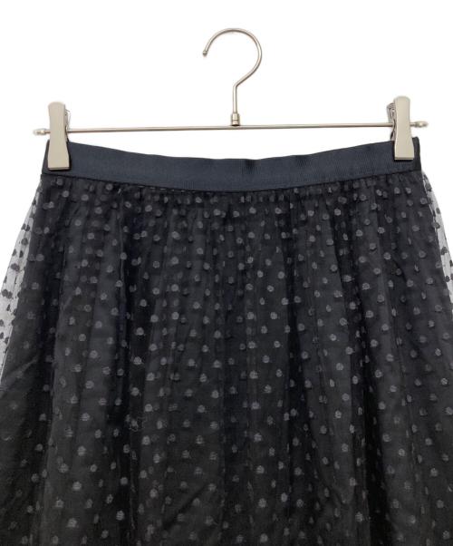 ANAYI（アナイ）ANAYI (アナイ) ドットチュールティアード スカート ブラック サイズ:38の古着・服飾アイテム