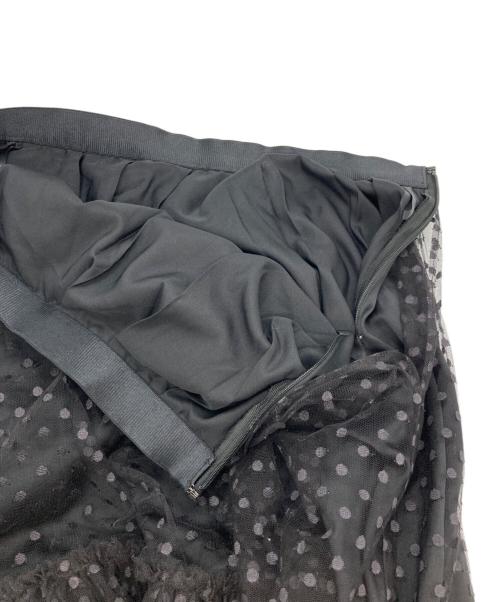 ANAYI（アナイ）ANAYI (アナイ) ドットチュールティアード スカート ブラック サイズ:38の古着・服飾アイテム