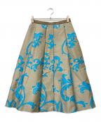 ANAYIアナイ）の古着「アールヌーボージャガードタック スカート」｜ベージュ