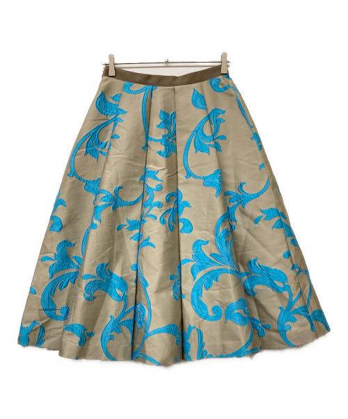 ANAYI（アナイ）ANAYI (アナイ) アールヌーボージャガードタック スカート ベージュ サイズ:38の古着・服飾アイテム