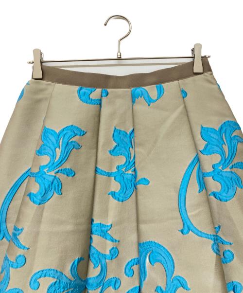 ANAYI（アナイ）ANAYI (アナイ) アールヌーボージャガードタック スカート ベージュ サイズ:38の古着・服飾アイテム