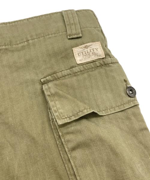 POLO RALPH LAUREN（ポロ・ラルフローレン）POLO RALPH LAUREN (ポロ・ラルフローレン) QRタグ Cotton Herringbone Utility Pant オリーブ サイズ:16（160/69）の古着・服飾アイテム