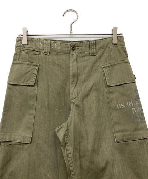 POLO RALPH LAUREN（ポロ・ラルフローレン）POLO RALPH LAUREN (ポロ・ラルフローレン) QRタグ Cotton Herringbone Utility Pant オリーブ サイズ:16（160/69）の古着・服飾アイテム