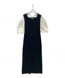 CELFORD（セルフォード）の古着「ボリューム袖ニットタイトワンピース」｜ブラック